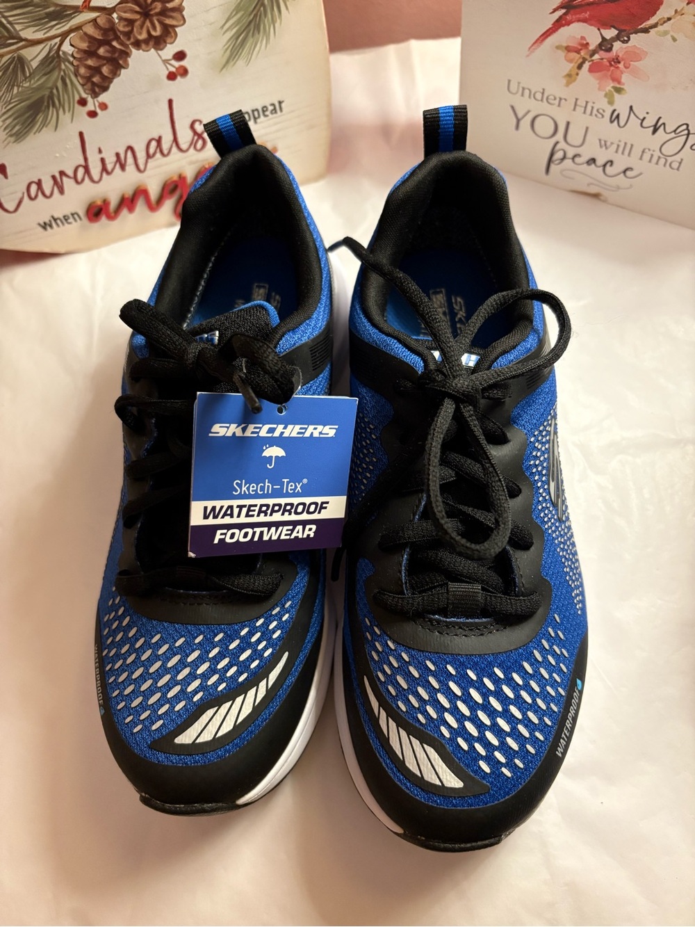 Skechers Kids Blue and Black Waterproof Athletic Sneakers
